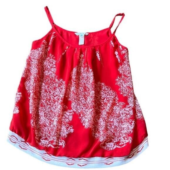 CAbi red Township Cami Heart of CAbi spaghetti strap  tank top blouse size s - Picture 2 of 7